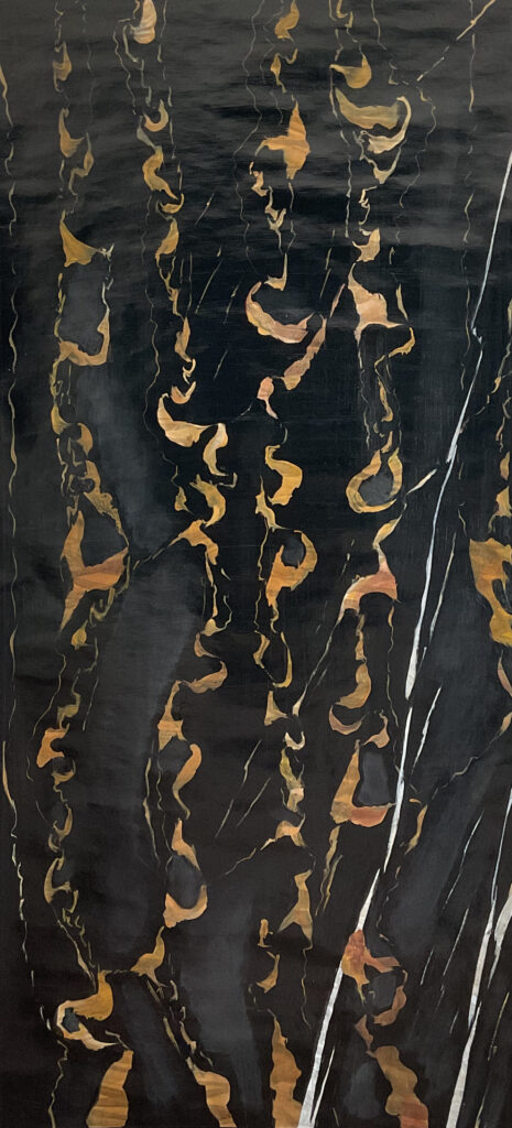 Trompe-l'œil de faux marbre peint à la main - artiste peintre Agathe Zuliani - décoration d'intérieur Paris